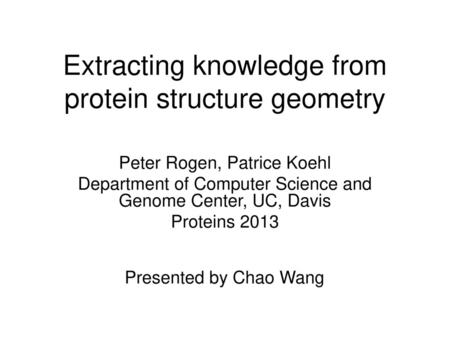 Extracting knowledge from protein structure geometry