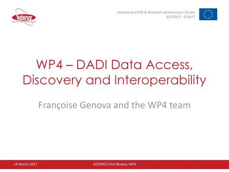 WP4 – DADI Data Access, Discovery and Interoperability