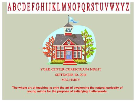 York Center Curriculum Night