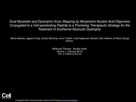 Molecular Therapy - Nucleic Acids