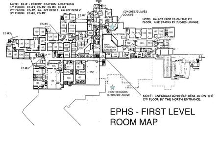 EPHS - FIRST LEVEL ROOM MAP NOTE: INFORMATION/HELP DESK IS ON THE