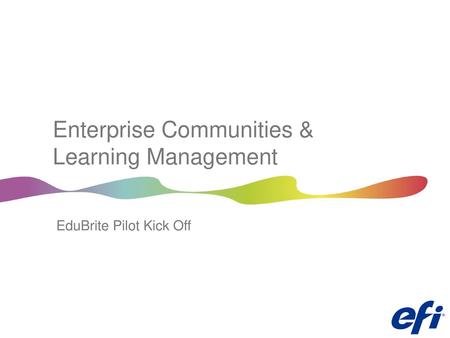 Enterprise Communities & Learning Management