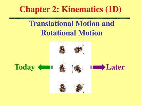 Chapter 2: Kinematics (1D)