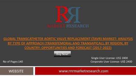 Www.rnrmarketresearch.com WEBSITE Global Transcatheter Aortic Valve Replacement (TAVR) Market: Analysis By Type of Approach (Transfemoral and Transapical),