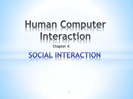 Human Computer Interaction