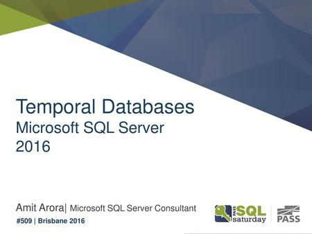 Temporal Databases Microsoft SQL Server 2016