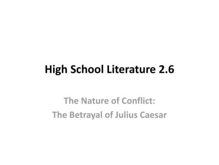 High School Literature 2.6