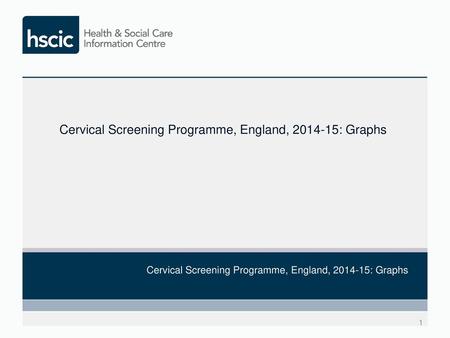 Cervical Screening Programme, England, : Graphs