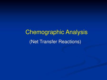 Chemographic Analysis