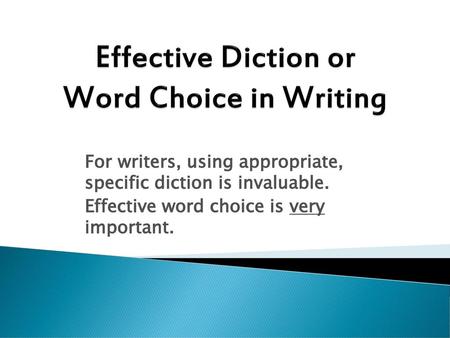 Effective Diction or Word Choice in Writing