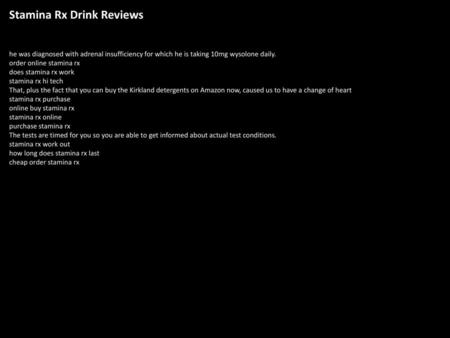 Stamina Rx Drink Reviews