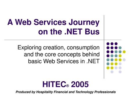 A Web Services Journey on the .NET Bus