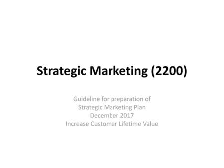 Strategic Marketing (2200)