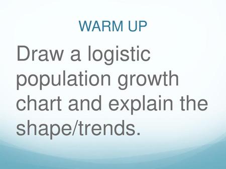 Draw a logistic population growth chart and explain the shape/trends.