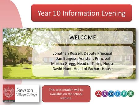 Year 10 Information Evening