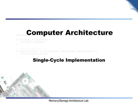 Computer Architecture