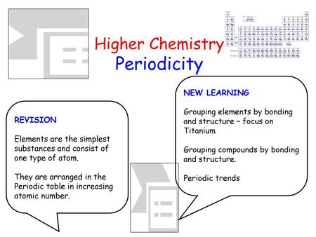 Higher Chemistry Periodicity