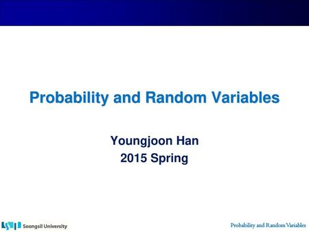 Probability and Random Variables