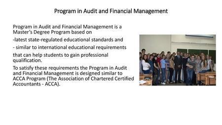 Program in Audit and Financial Management