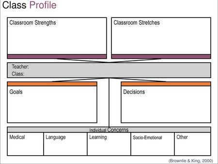 Class Profile Classroom Strengths Classroom Stretches Goals Decisions