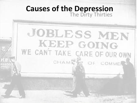 Causes of the Depression