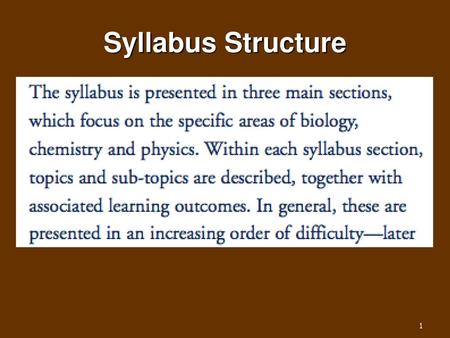 Syllabus Structure.