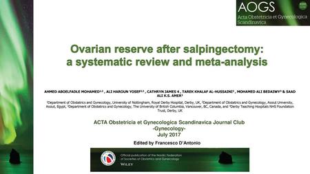 Ovarian reserve after salpingectomy: