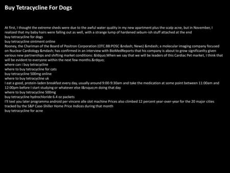 Buy Tetracycline For Dogs