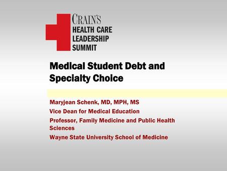 Medical Student Debt and Specialty Choice