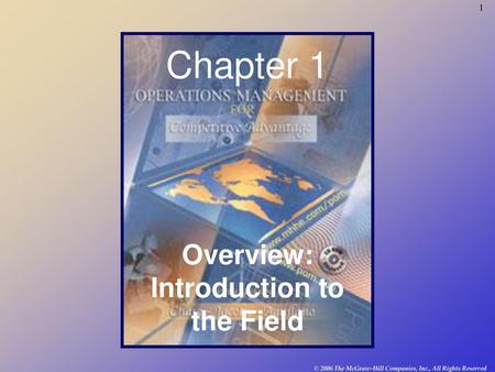 Overview: Introduction to the Field