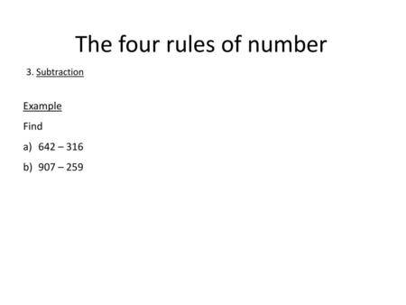 The four rules of number