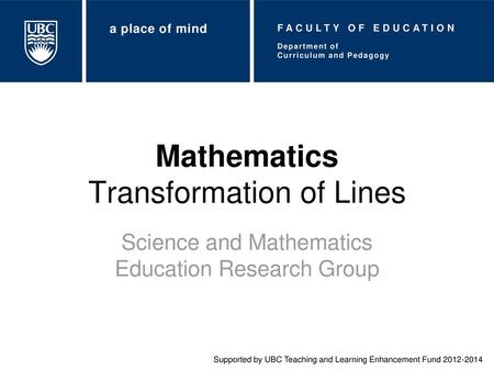 Mathematics Transformation of Lines