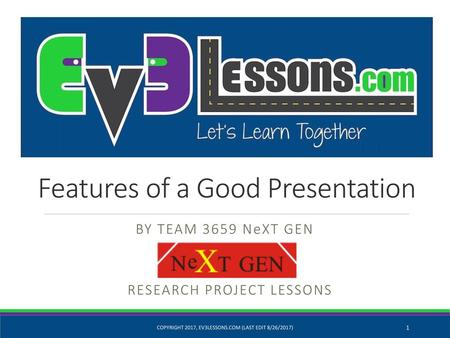 Features of a Good Presentation