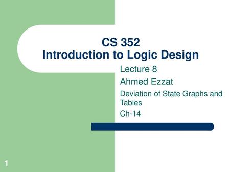 CS 352 Introduction to Logic Design