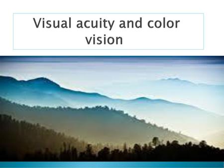 Visual acuity and color vision