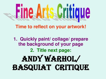 Andy Warhol/ Basquiat CRITIQUE