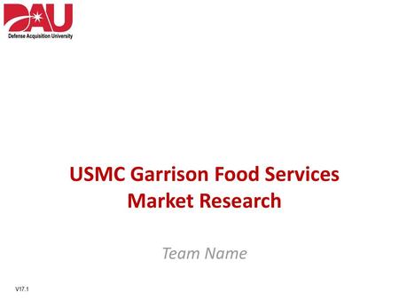 USMC Garrison Food Services Market Research