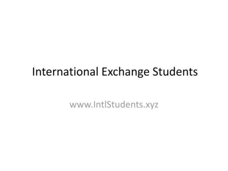 International Exchange Students