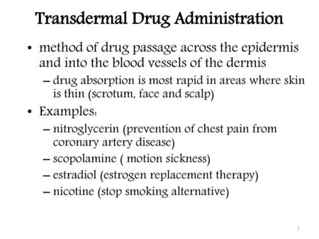 Transdermal Drug Administration