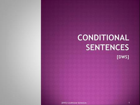 Conditional Sentences