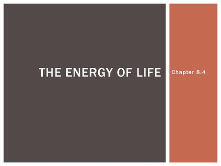 The Energy of Life Chapter 8.4.