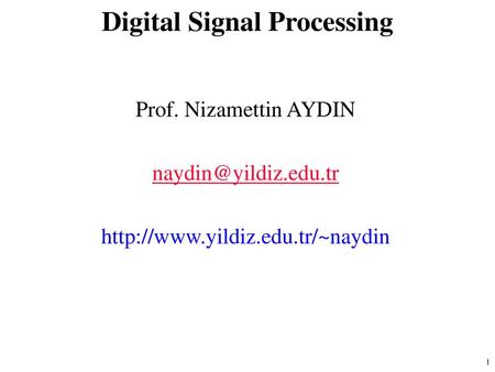 Digital Signal Processing