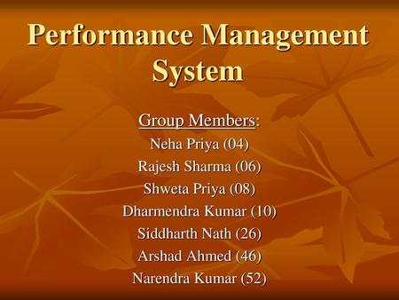 Performance Management System