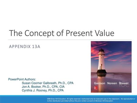 The Concept of Present Value