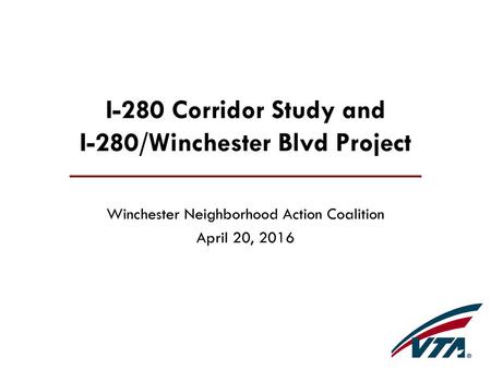 I-280 Corridor Study and I-280/Winchester Blvd Project