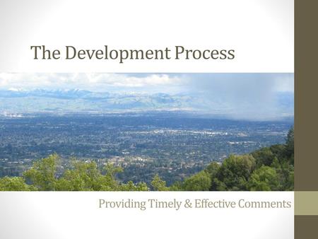 The Development Process