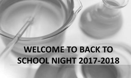 Welcome to Back to School Night