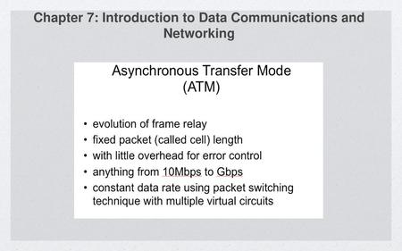 Chapter 7: Introduction to Data Communications and Networking