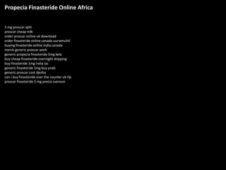 Propecia Finasteride Online Africa