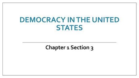 Democracy in the United States